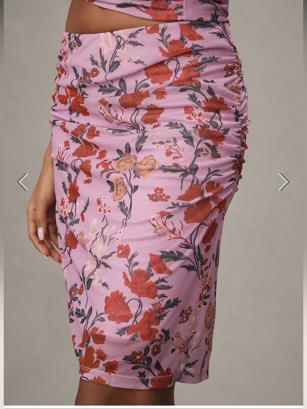 New! ANTHROPOLOGIE Mesh Knee Length Skirt Purple Size XL NWT